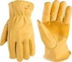 Durable multiple work cowhide leather gloves with reinforced stitching and a comfortable fit, ideal for construction, farming, and industrial use.