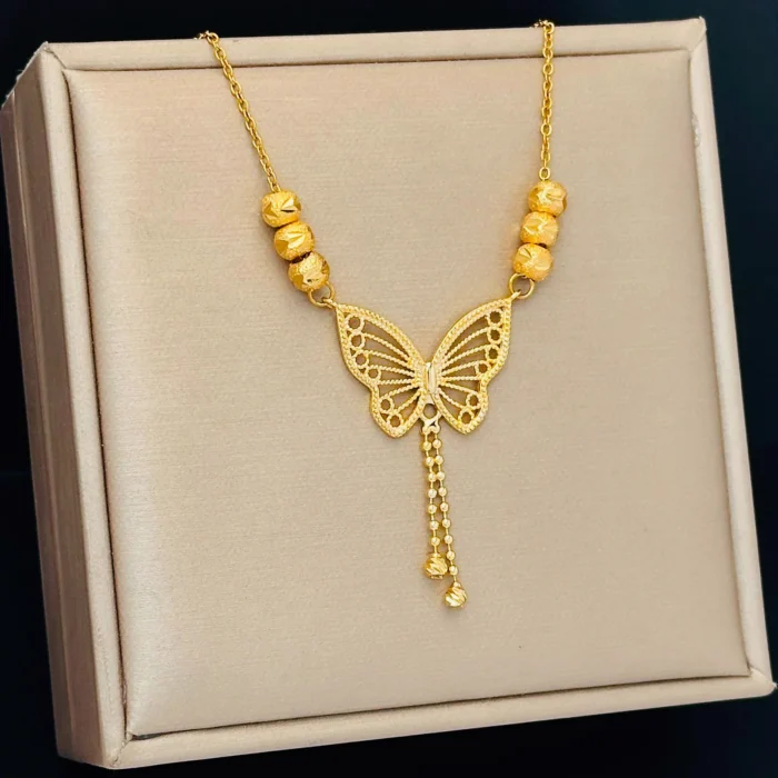 Gold plated Butterfly Necklace for Women - Image 3
