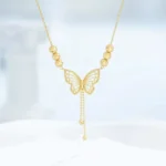 Gold plated Butterfly Necklace for Women - Image 4