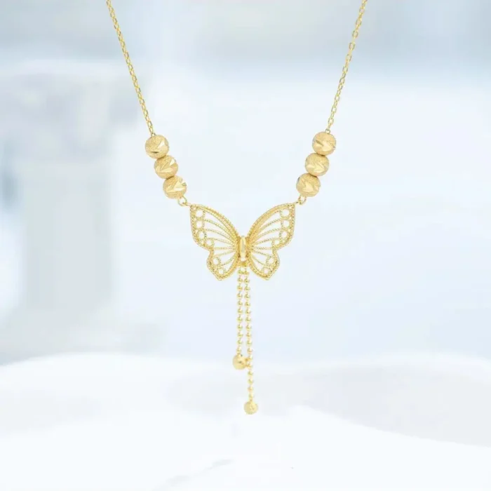 Gold plated Butterfly Necklace for Women - Image 4