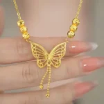 Gold plated Butterfly Necklace for Women - Image 2
