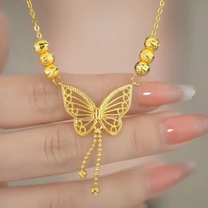 Gold plated Butterfly Necklace for Women - Image 2